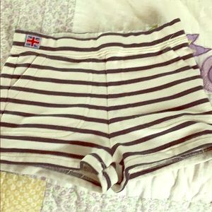 Junk food grey and white striped shorts